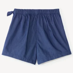 Jupe short fille en toile bleu marine