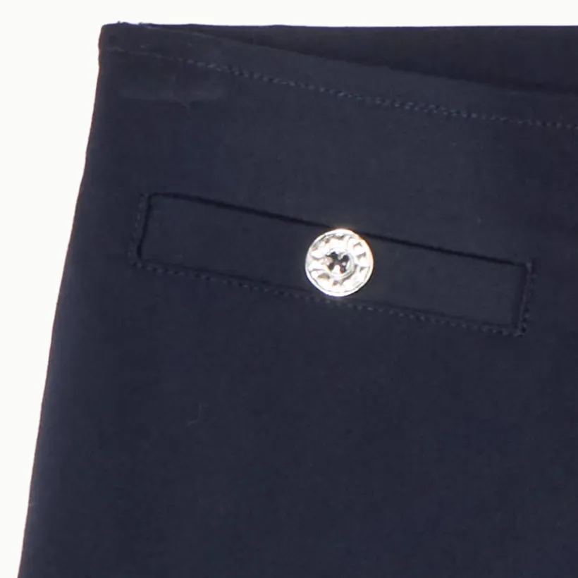 Jupe-short portefeuille en toile bleu marine pour fille