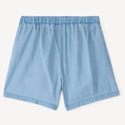 Jupe short uni en Tencel avec volants pour fille