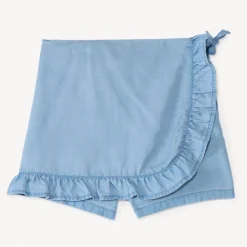 Jupe short uni en Tencel avec volants pour fille