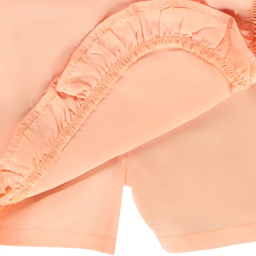 Jupe short uni en Tencel avec volants pour fille