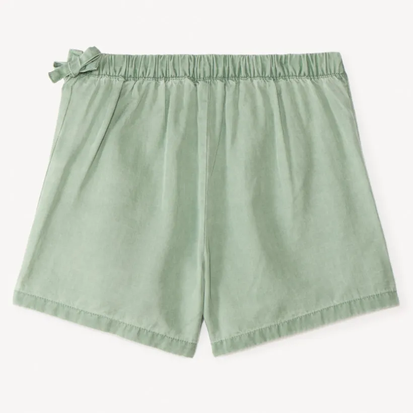 Jupe short uni en Tencel avec volants pour fille