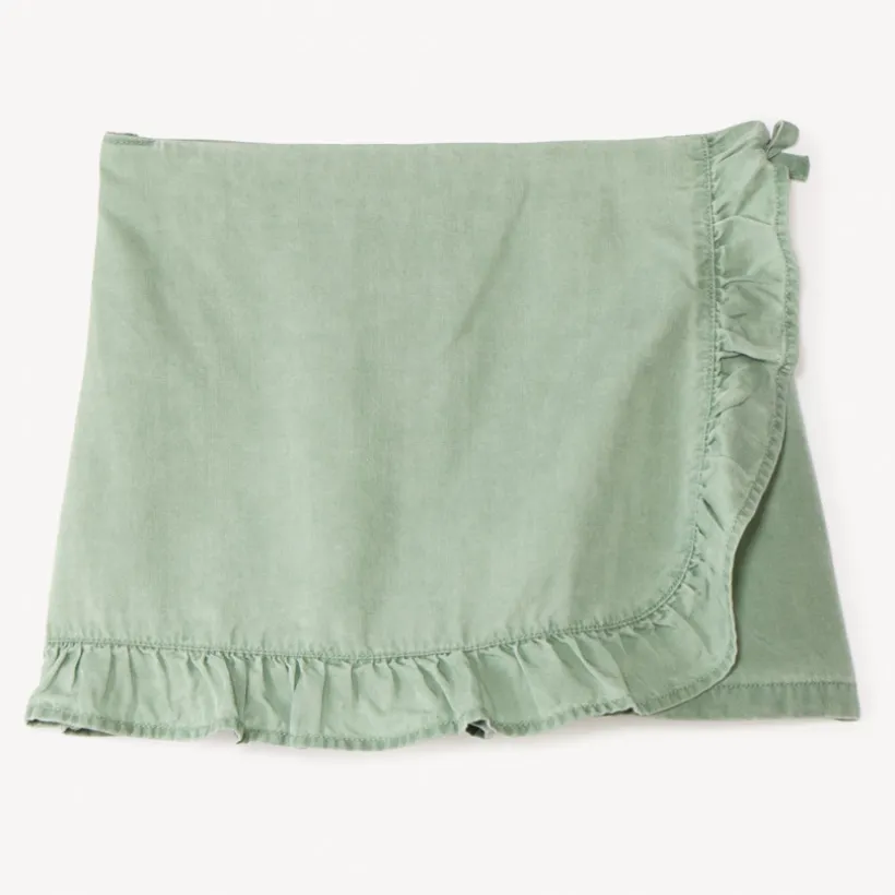 Jupe short uni en Tencel avec volants pour fille
