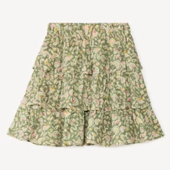 Jupe volantée effet froissé à imprimé floral pour fille
