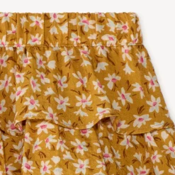 Jupe volantée effet froissé à imprimé fleuri pour fille