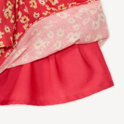 Jupe volantée effet froissé à imprimé fleurs pour fille