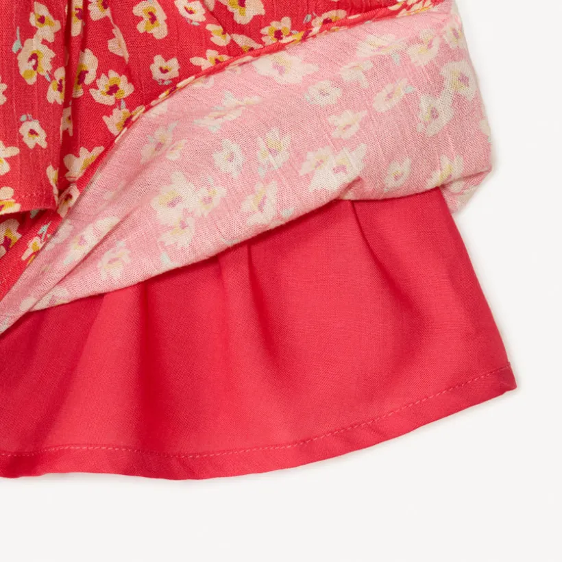 Jupe volantée effet froissé à imprimé fleurs pour fille