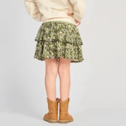 Jupe volantée imprimé fleuri pour fille