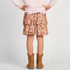 Jupe volantée imprimé floral pour fille