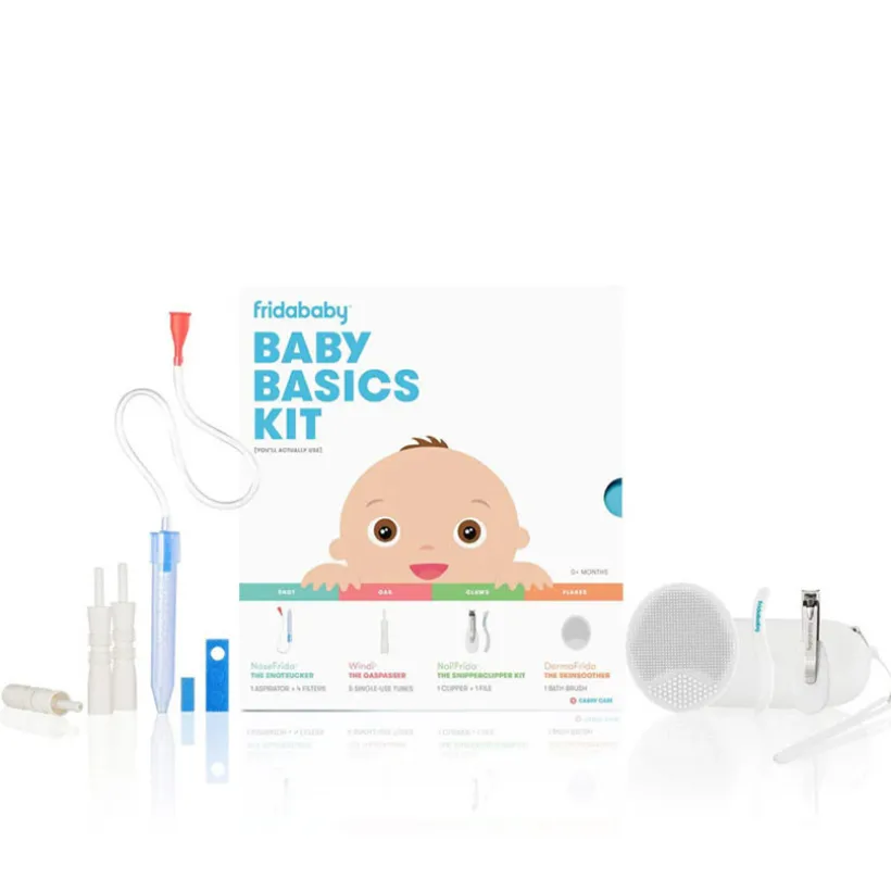 Kit soins bébé basics Blanc/bleu