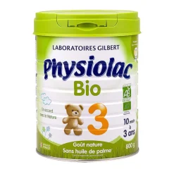 Lait en poudre Physiolac Bio Croissance 3 - 800g