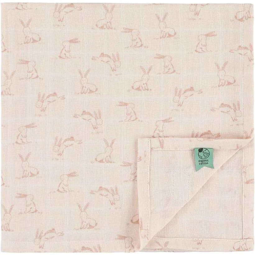 Langes tétra mousseline 55x55cm Rosy Rabbit 3pcs