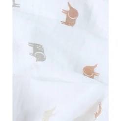 Langes tétra 100x100cm Eléphants Ecru 2pcs