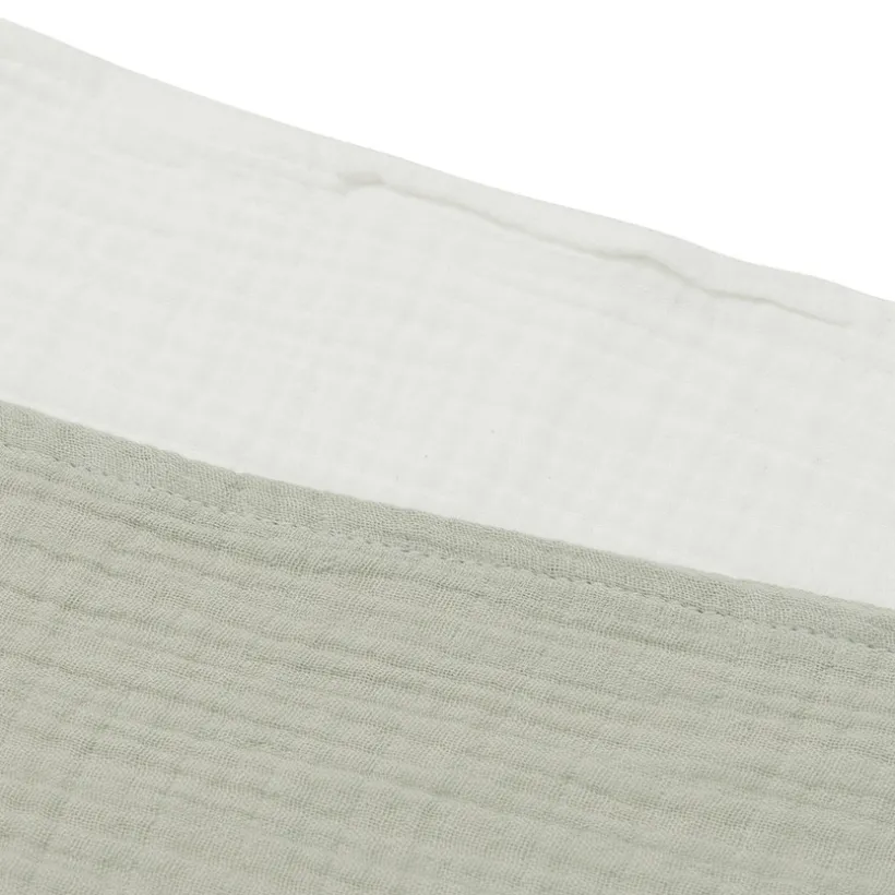 Lange tétra gaze de coton Olive Green/Ivory 70 x 70cm 4 pcs