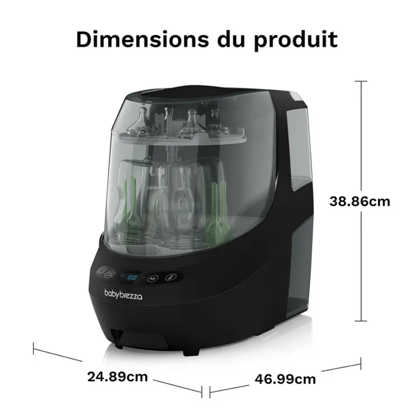 Lave-biberon électrique Pro -Lave- Stérilise & Sèche All Black Noir