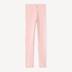 Legging côtelé uni à nœud pour fille