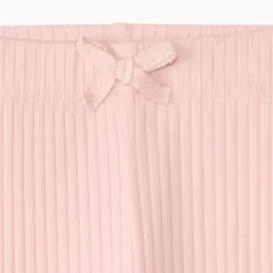 Legging côtelé uni à nœud pour fille