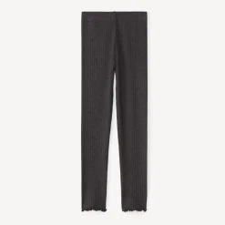 Legging côtelé uni à nœud pour fille