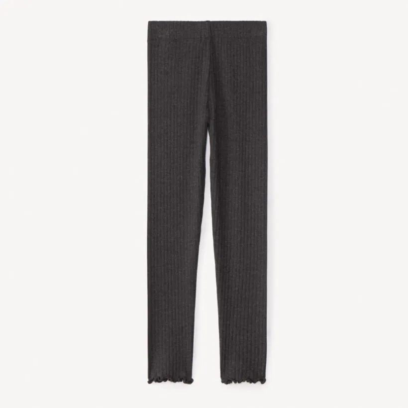 Legging côtelé uni à nœud pour fille