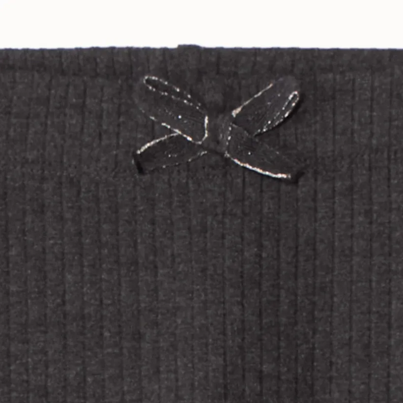 Legging côtelé uni à nœud pour fille