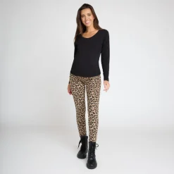 Legging de grossesse à bandeau haut imprimé léopard