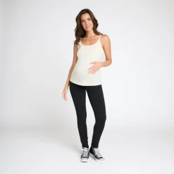 Legging de grossesse à bandeau haut uni