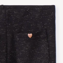 Legging milano à lurex avec rivets cœur pour fille