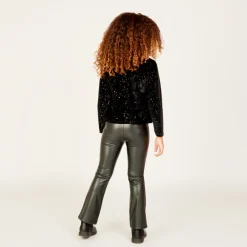Legging trompette en simili cuir pour fille