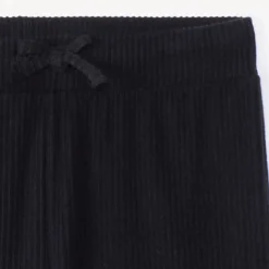Legging uni forme droite en maille côtelé pour fille