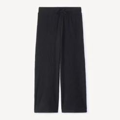 Legging uni forme droite en maille côtelé pour fille