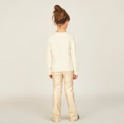 Legging évasé en similicuir doré pour fille
