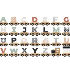 Lettre "D" en bois pour train coloré