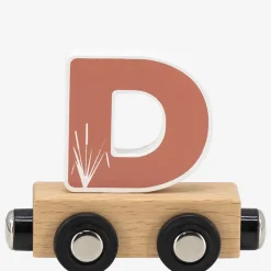 Lettre "D" en bois pour train coloré