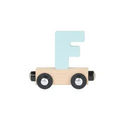 Lettre "F" wagon en bois - gris bleu