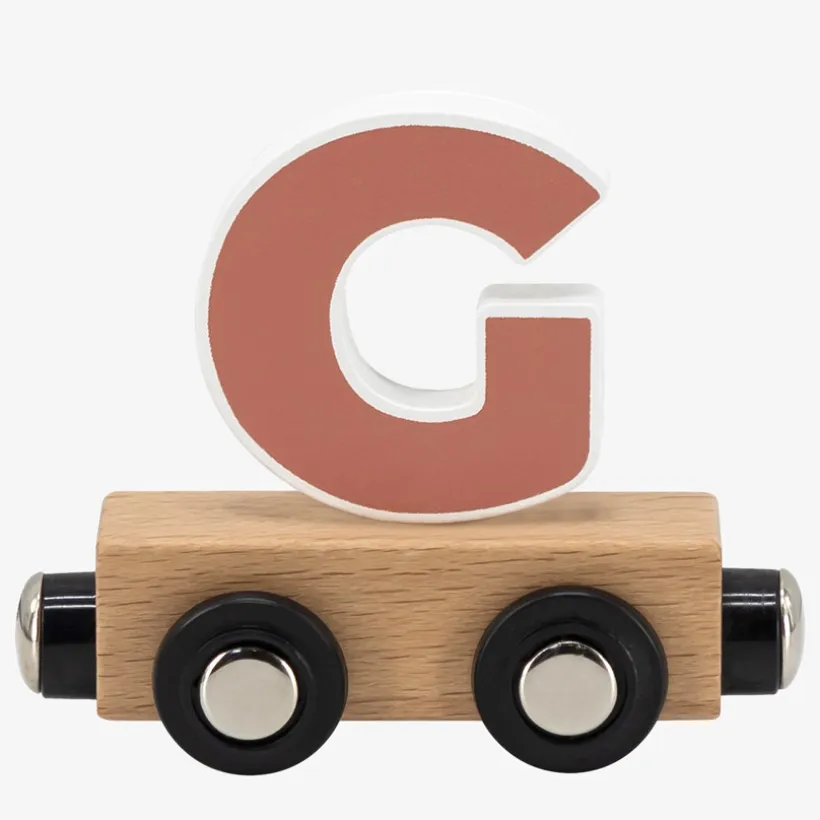 Lettre "G" en bois pour train coloré