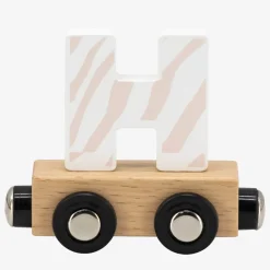 Lettre "H" en bois pour train coloré