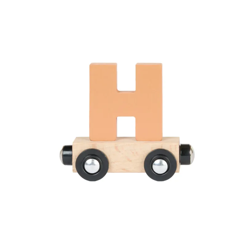 Lettre "H" wagon en bois - marron