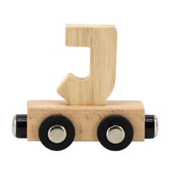 Lettre "J" en bois pour train