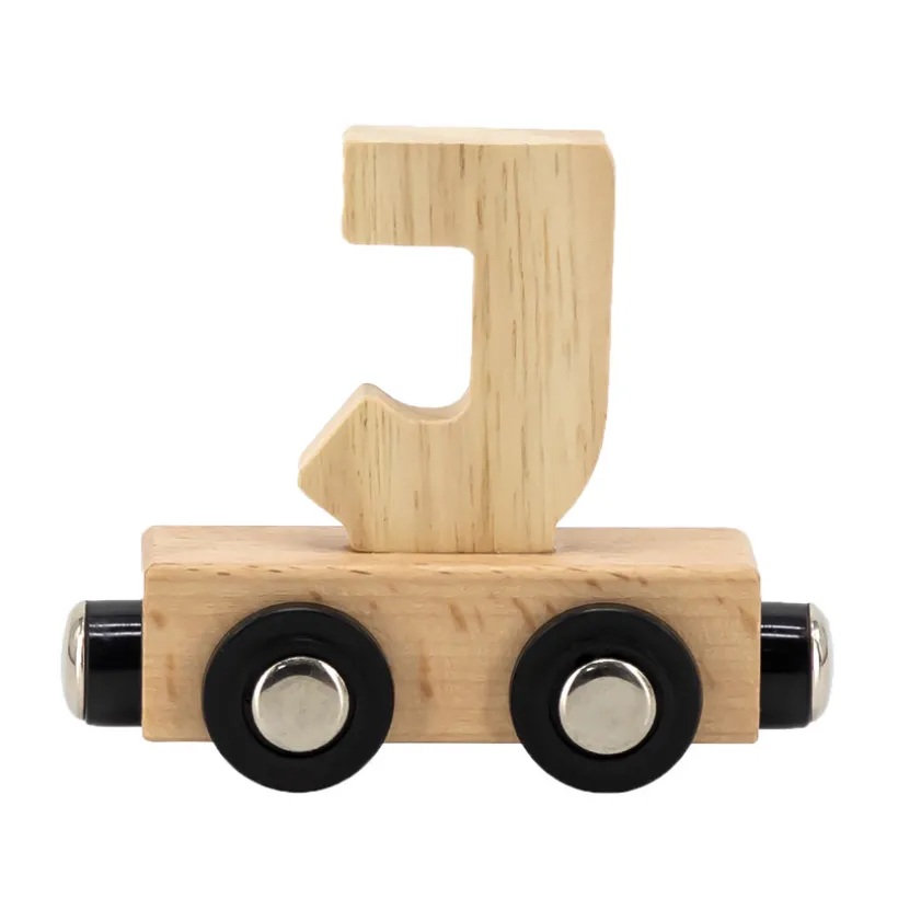 Lettre "J" en bois pour train