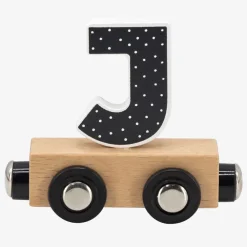 Lettre "J" en bois pour train coloré