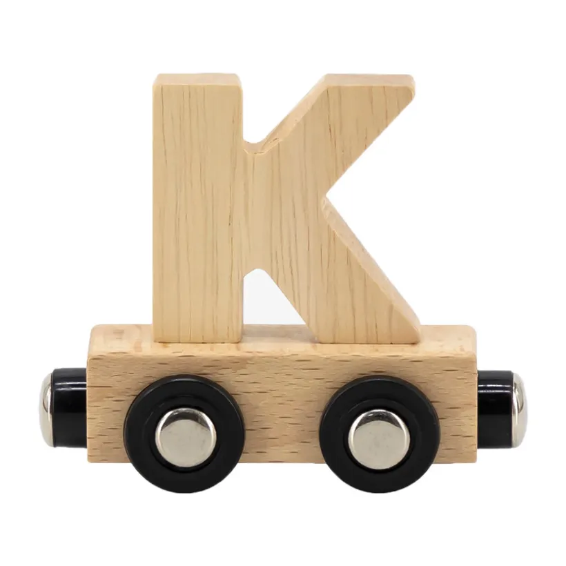 Lettre "K" en bois pour train