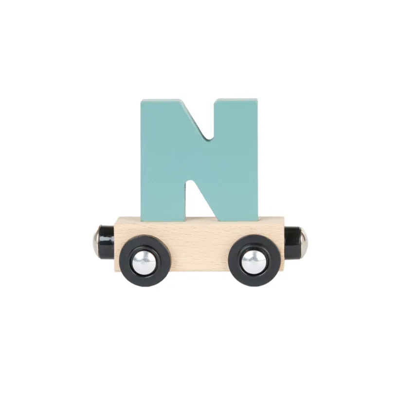 Lettre "N" wagon en bois - vert