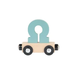 Lettre "OMEGA" wagon en bois - bleu