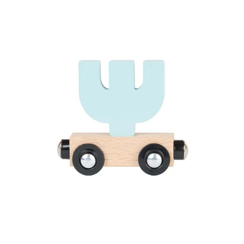 Lettre "PSI" wagon en bois - bleu