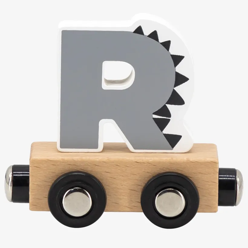 Lettre "R" en bois pour train coloré
