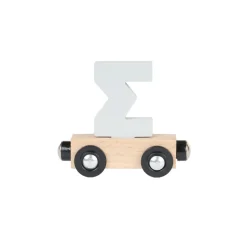 Lettre "SIGMA" wagon en bois - bleu