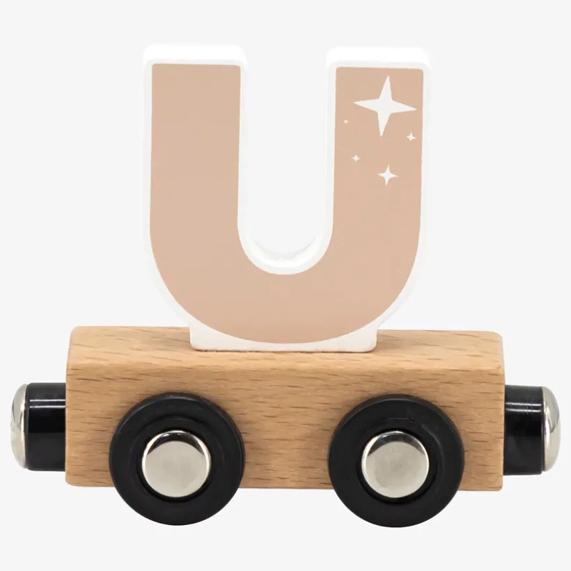 Lettre "U" en bois pour train coloré