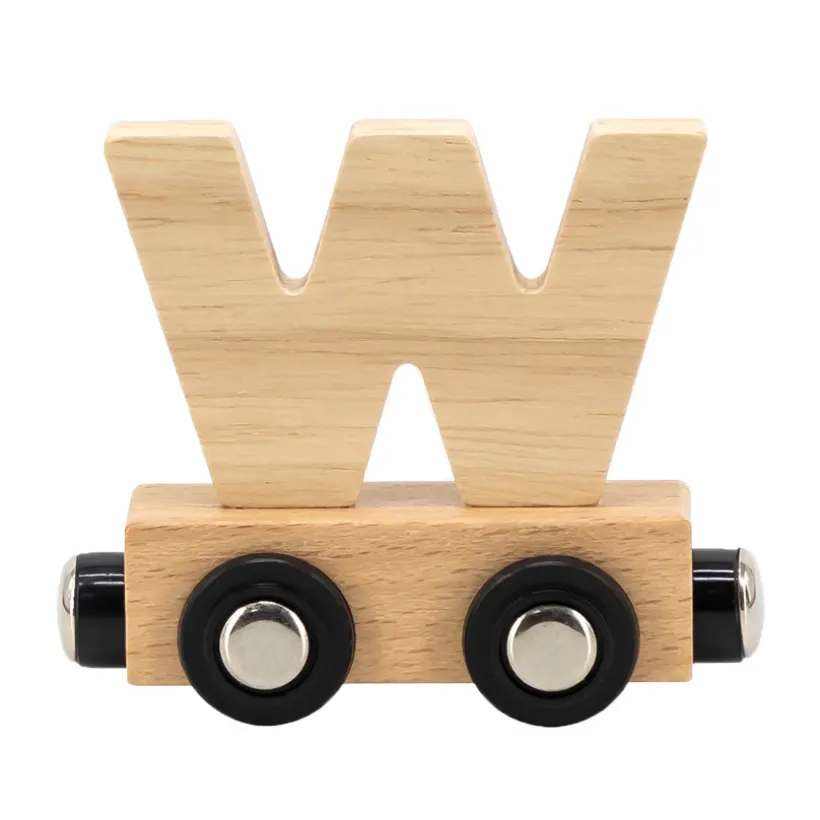 Lettre "W" en bois pour train