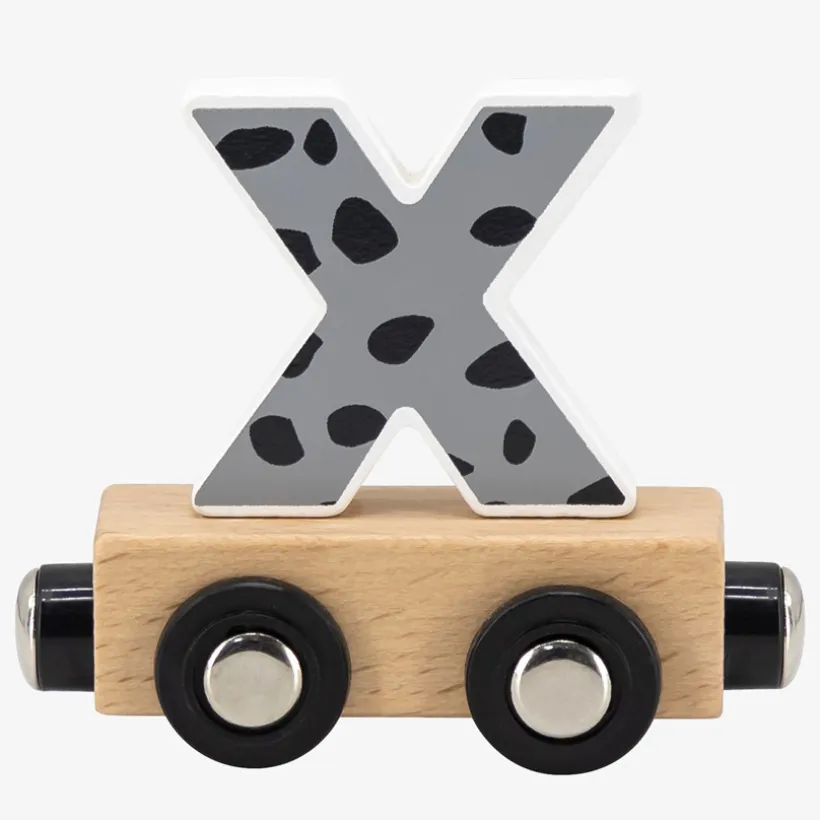 Lettre "X" en bois pour train coloré