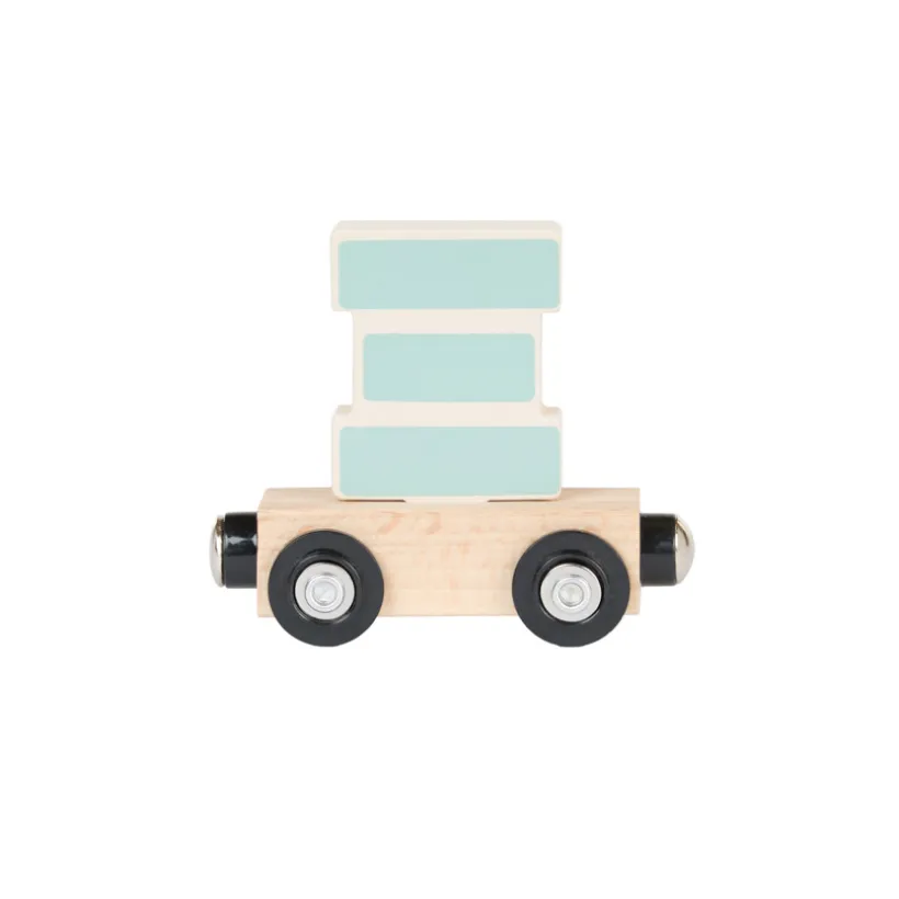 Lettre "XI" wagon en bois - bleu